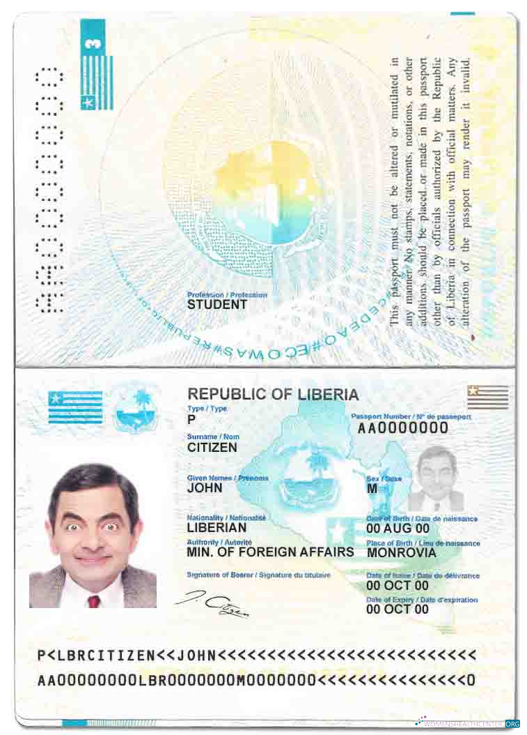 Download Liberia passport Photoshop template